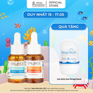 Combo trắng da căng mượt serum Vitamin C + serum Hyaluronic Balance Active Formula 30ml/ chai