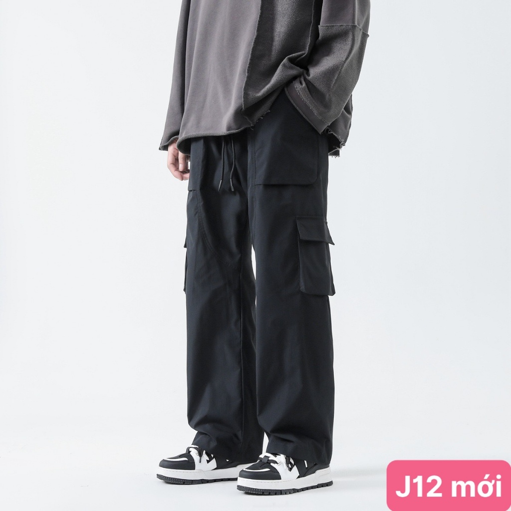 Quần jogger nam túi hộp bo chân màu đen không rách chất kaki co dãn 4 chiều baggy thể thao lưng thun HAVADO M20 mới