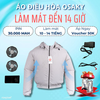 [RẺ - VOUCHER 70K] Áo Điều Hòa Quạt Gió Osaky Nhật Bản Chính Hãng, Làm Mát Cơ Thể Tự Nhiên - Ghi Trắng