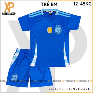 Áo Đá Bóng Trẻ Em Argentina Bích 2024, Đồ Đá Banh Trẻ Em Vải Thun Lạnh Cao Cấp
