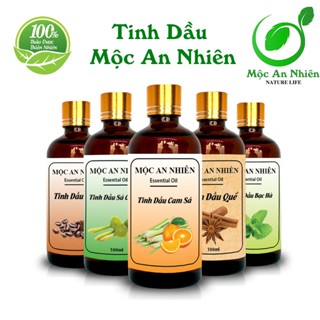 (100ml Tặng vỏ treo) Tinh dầu thiên nhiên xông thơm phòng Mộc An Nhiên/ Sả chanh, bạc hà, quế, treo xe.....