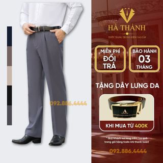 Quần Âu Nam Trung Niên Chất Vải Cashmere Cao Cấp Thấm Hút Tốt Phối Vest Trẻ Trung Sang Trọng Nhiều Màu