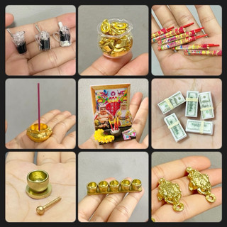 Phụ kiện bàn thờ thần tài mini,nhang,cafe,chum,cóc,lư hương,bình bông,mèo,heo gà vịt dưa hấu (xưởng sx chính)