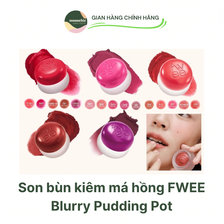 Son bùn kiêm má hồng FWEE Blurry Pudding Pot
