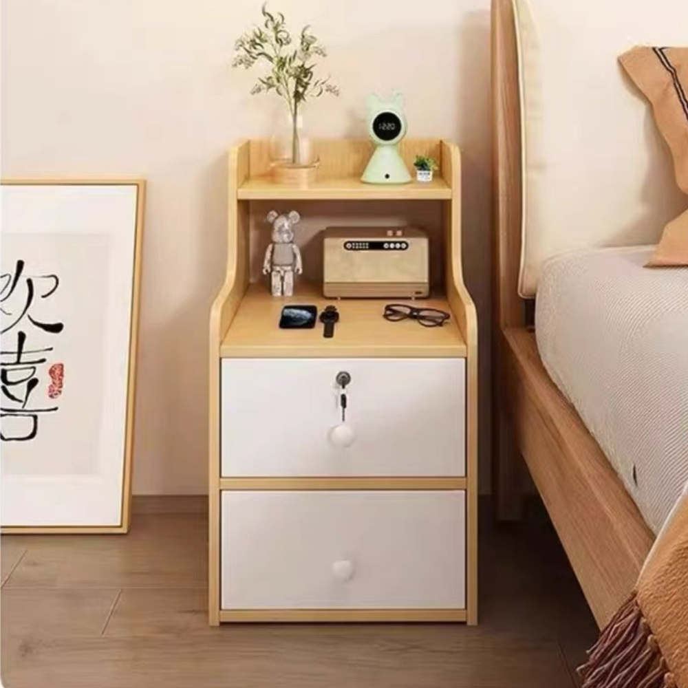 Tủ Đầu Giường  Có Ngăn Khoá - Kệ Đầu Giường Tab Đầu Giường Gỗ MDF Cao Cấp 1 Ngăn 2 Ngăn