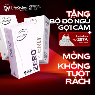 Combo 3 Bao cao su LifeStyles Zero cao cấp siêu mỏng nhiều gel bôi trơn - Hộp 12 bao