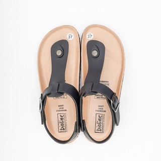 PUK10 - Sandal công sở Birken Đế Trấu BIOLINE Official Unisex Nam nữ văn phòng Quai Tách Ngón Da PU Cao cấp