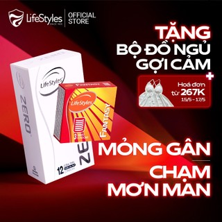 Combo Bao cao su LifeStyles Zero 12 bao + 1 hộp bao cao su LifeStyles Fantasy 3 bao