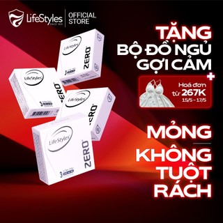Combo 4 hộp Bao cao su LifeStyles Zero cao cấp siêu mỏng - Hộp 3 bao