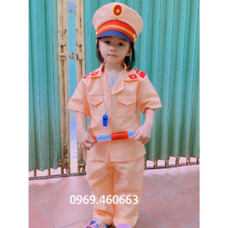 🍄[Hàng Đẹp 10-45kg] Bộ Quần Áo Công An, Cánh Sát Giao Thông Cho Bé. Trang Phục Chiến Sĩ Nhí Vải Dày Dặn, Bền, Đẹp.