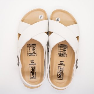 PUK11 - Sandal Đế Trấu BIOLINE Official Quai Da Pu Chữ X Lót Pu Kem Chống Nước