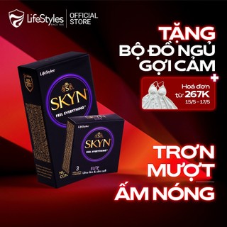 Combo Bao cao su Lifestyles Skyn Elite Nonlatex 10 bao + 1 hộp bao cao su Skyn Elite 3 bao