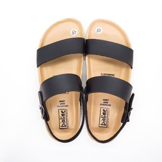 PUK15 - Sandal Đế Trấu BIOLINE Official Quai Da Pu Hai Quai Ngang Lót Pu Kem Chống Nước