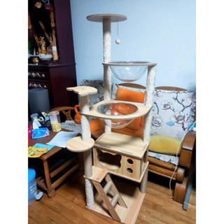 Nhà cây cattree cho mèo cào móng siu to siu rẻ ván gỗ dầy 1cm