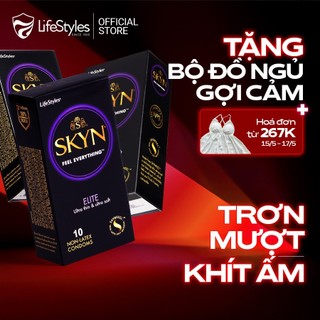 Bộ 3 Bao cao su siêu mỏng, trơn mượt LifeStyles SKYN Elite - Non-latex không mùi cao su - 10 bao