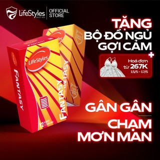 Combo 2 hộp Bao cao su LifeStyles Fantasy gân ngang nổi dập - Hộp 12 bao
