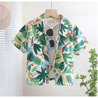 Sơ mi họa tiết hoa quả pijamas đi biển hawaii đồ đôi thể thao nam nữ - King s1 sport