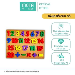  Đồ chơi cho bé Bảng gỗ chữ số và phép tính học toán từ 1 đến 20 - Hàng chính hãng