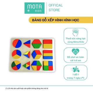 Đồ chơi cho bé Bảng gỗ xếp hình khối hình học đủ loại - Hàng chính hãng