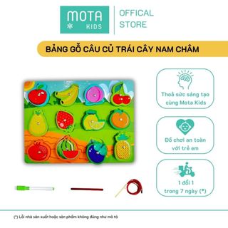  Đồ chơi cho bé Bảng gỗ câu rau củ quả, con vật và các loại xe có nam châm - Hàng chính hãng