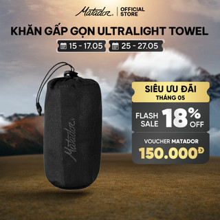 Khăn du lịch siêu nhẹ Matador Ultralight Travel Towel, chất liệu Nano, túi nén gấp gọn kèm móc treo - Hàng chính hang