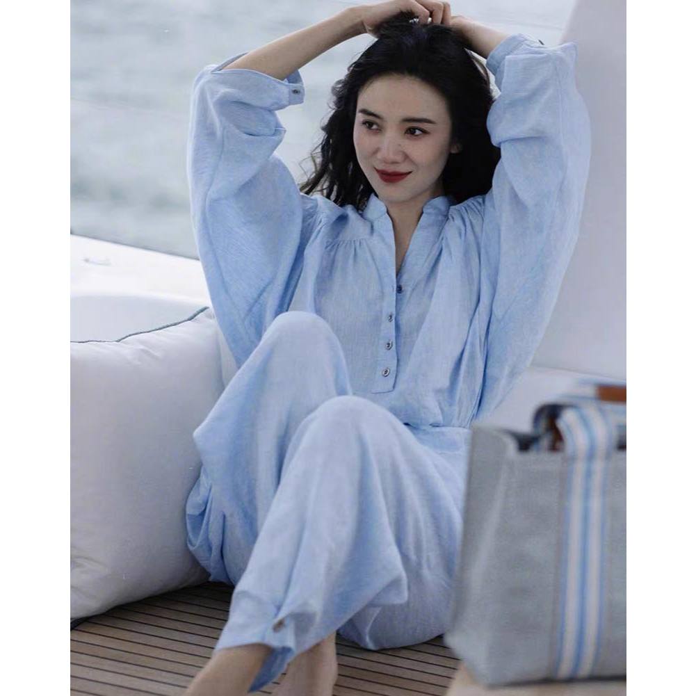 Set đũi vân bo cúc ống Eclipse Clothing
