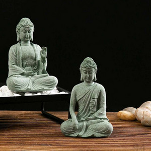 Tượng phật ngồi thiền đá sa thạch, Tượng Decor, trang trí, trưng bày, tiểu cảnh, bán cạn, terrarium