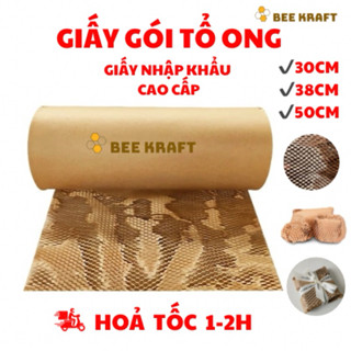 CUỘN GIẤY KRAFT TỔ ONG 30CM CHỐNG SỐC THAY THẾ BÓNG KHÍ XỐP HƠI ĐÓNG HÀNG-ĐỊNH LƯỢNG 80gsm-GIẤY NHẬP CAO CẤP