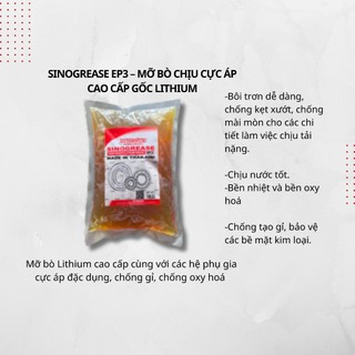 Mỡ Bôi Trơn MiennamPetro Sinogrease EP3 NLGI 3 1KG Bảo Vệ Ô Tô Công Nghiệp Cao Cấp