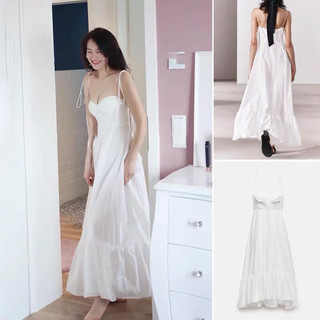 Đầm maxi trắng hai dây dáng dài hàng TQ