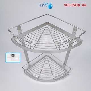 Kệ góc 2 tầng inox 304 kệ góc 2 tầng đựng đồ nhà tắm kệ 25cmx25cm, kệ góc 2 tầng cao cấp