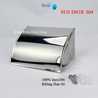 Hộp đựng giấy vệ sinh inox 304 hộp nữa Hộp giấy vệ sinh trong nhà tắm INOX 304 - Hộp giấy inox cao cấp