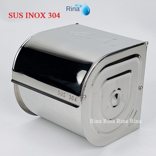 Hộp đựng giấy vệ sinh inox 304, Hộp kín inox 304 dày, Hộp giấy vệ sinh trong nhà tắm Rina