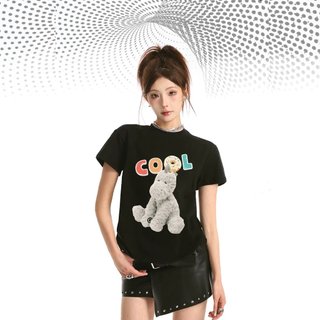 Áo thun Baby Tee in hình con khủng long bằng Bông chữ Cool nhiều màu ngộ nghĩnh
