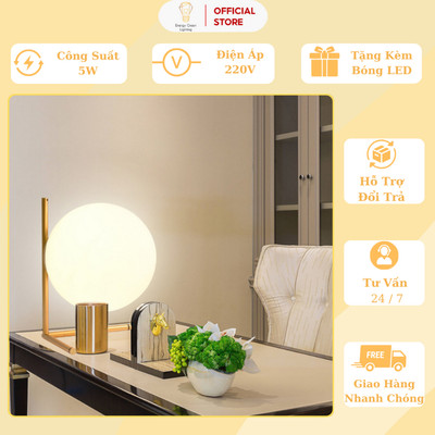 Đèn Bàn Energy Green Lighting Hình Mặt Trăng 8010-1 - Decor Kiểu Dáng Sang Trọng - Trang Trí Phòng Ngủ - Phòng Khách