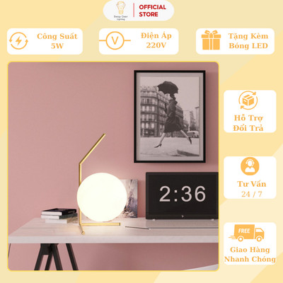 Đèn Bàn Energy Green Lighting Hình Mặt Trăng 8010-2 - Decor Kiểu Dáng Sang Trọng - Trang Trí Phòng Ngủ - Phòng Khách
