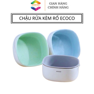 Chậu rửa kèm rổ ecoco, rổ rửa rau củ kèm chậu đa năng - nhựa abs cao cấp dày dặn