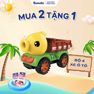Bộ 4 xe ô tô đồ chơi - Mua 2 bịch Tã Bỉm Sumoki Nhật Bản tặng quà