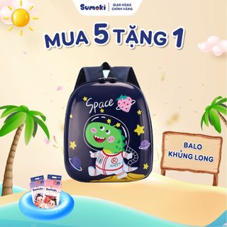 Balo khủng long cho bé - Mua 5 bịch bỉm Sumoki Nhật Bản tặng quà