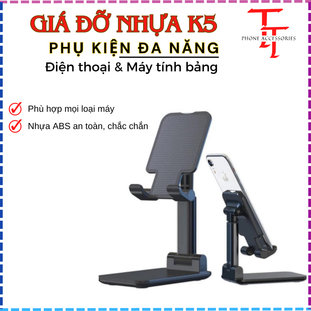 Giá đỡ i-pad, máy tính bảng, điện thoại chất liệu nhựa dùng học onlive, xem phim, livestream,  xoay 