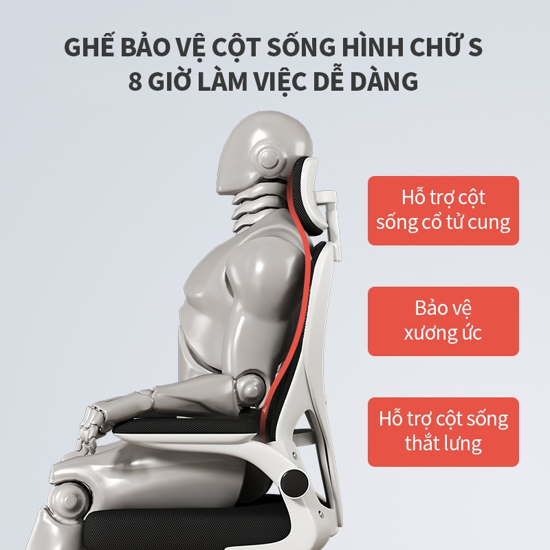 Ghế văn phòng AIODIY Ghế công thái học Có thể xoay, điều chỉnh độ cao có bánh xe | BigBuy360 - bigbuy360.vn