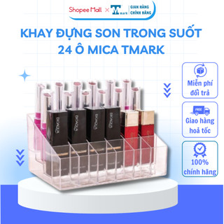 Khay Đựng Son 24 Ô Nhựa Mica Siêu Bền Trong Suốt TM
