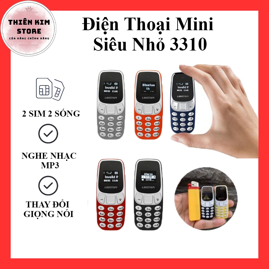 Điện Thoại Mini Siêu Nhỏ 3310 L8STAR - 2 sim 2 sóng , thay đổi giọng nói, Nghe nhạc MP3 , nhỏ gọn ti