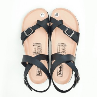 PUK16 - Sandal công sở Birken Đế Trấu BIOLINE Official Unisex nam nữ Quai Da PU cao cấp đan cổ chân