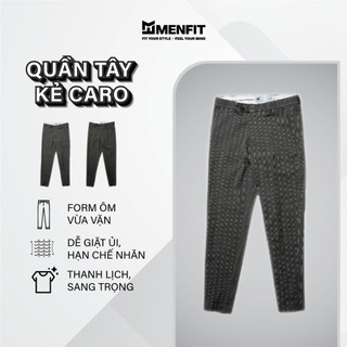 Quần tây nam cao cấp kẻ caro MRC dáng ôm vừa vặn co giãn nhẹ thoải mái - MENFIT