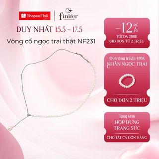 Vòng cổ ngọc trai thật, bạc quý kim với thiết kế tinh xảo, thanh lịch - NF231 - Finifer by Hoang Gia Pearl