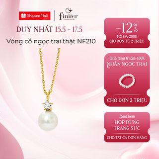 Vòng cổ ngọc trai thật, bạc quý kim với thiết kế tinh xảo, thanh lịch - NF210 - Finifer by Hoang Gia Pearl