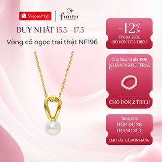 Vòng cổ ngọc trai thật, bạc quý kim với thiết kế tinh xảo, thanh lịch - NF196 - Finifer by Hoang Gia Pearl