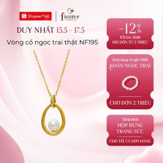 Vòng cổ ngọc trai thật, bạc quý kim với thiết kế tinh xảo, thanh lịch - NF195 - Finifer by Hoang Gia Pearl