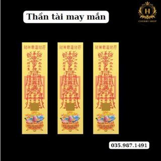 Sticker miếng dán linh phù thần tài may mắn